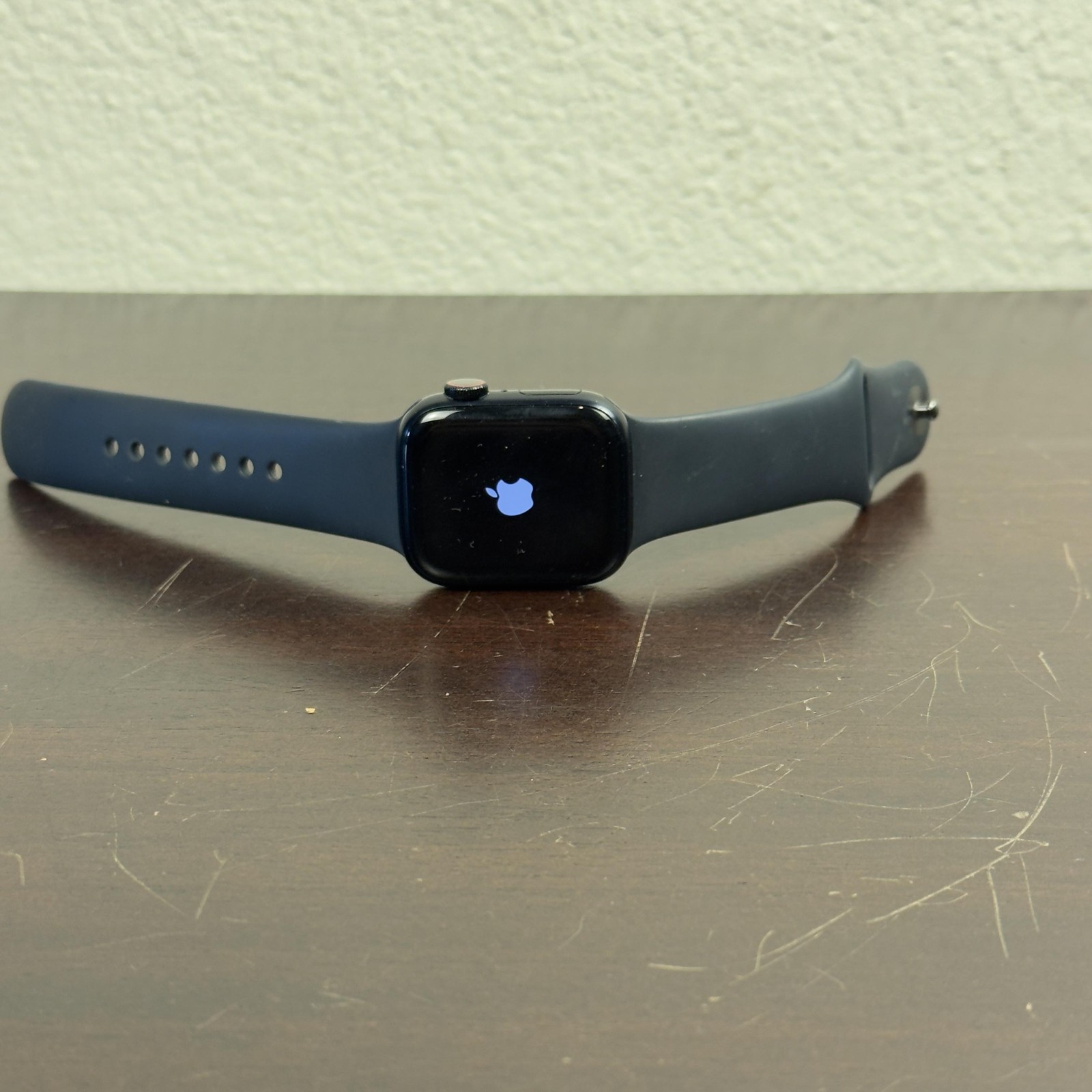 Apple Watch Series 7 Mens Watch 41mm Black Dial Blue Sport Band GPS LTE Aluminum