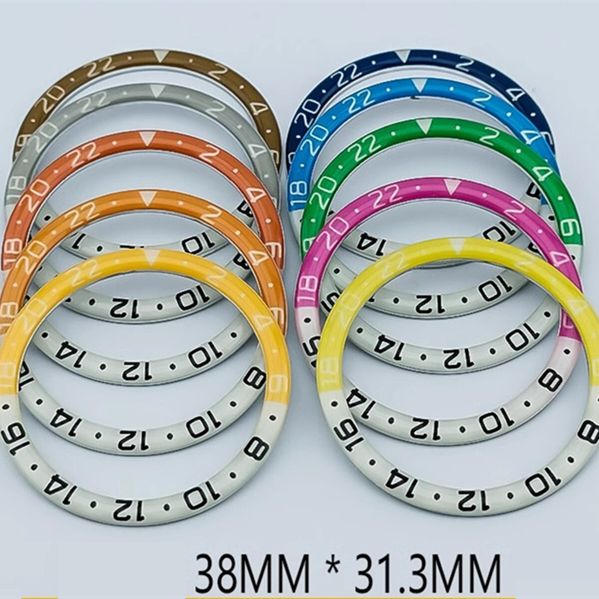 38mm Resin+Aluminum Alloy Blue Luminous Watch Bezel for SKX007 SKX011 Series