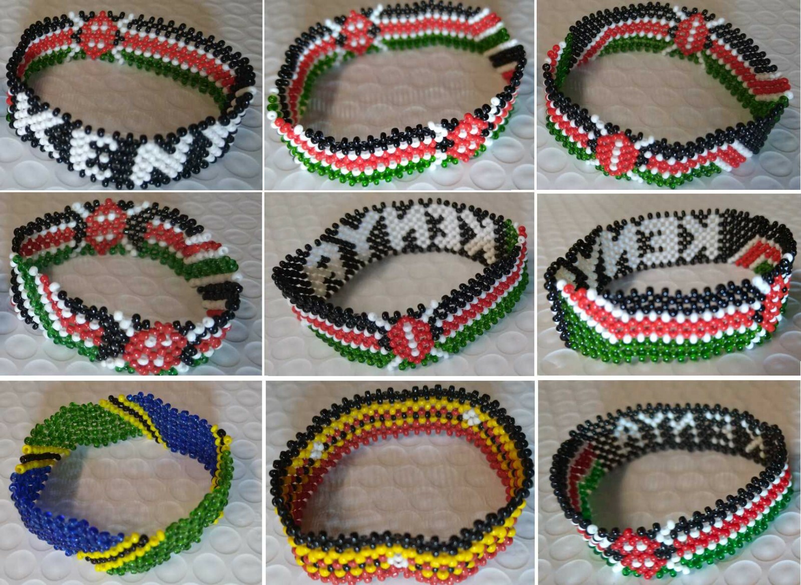 Fine Beaded Flag Bracelets Kenya Uganda Tanzania Newest Designs Free Shipping