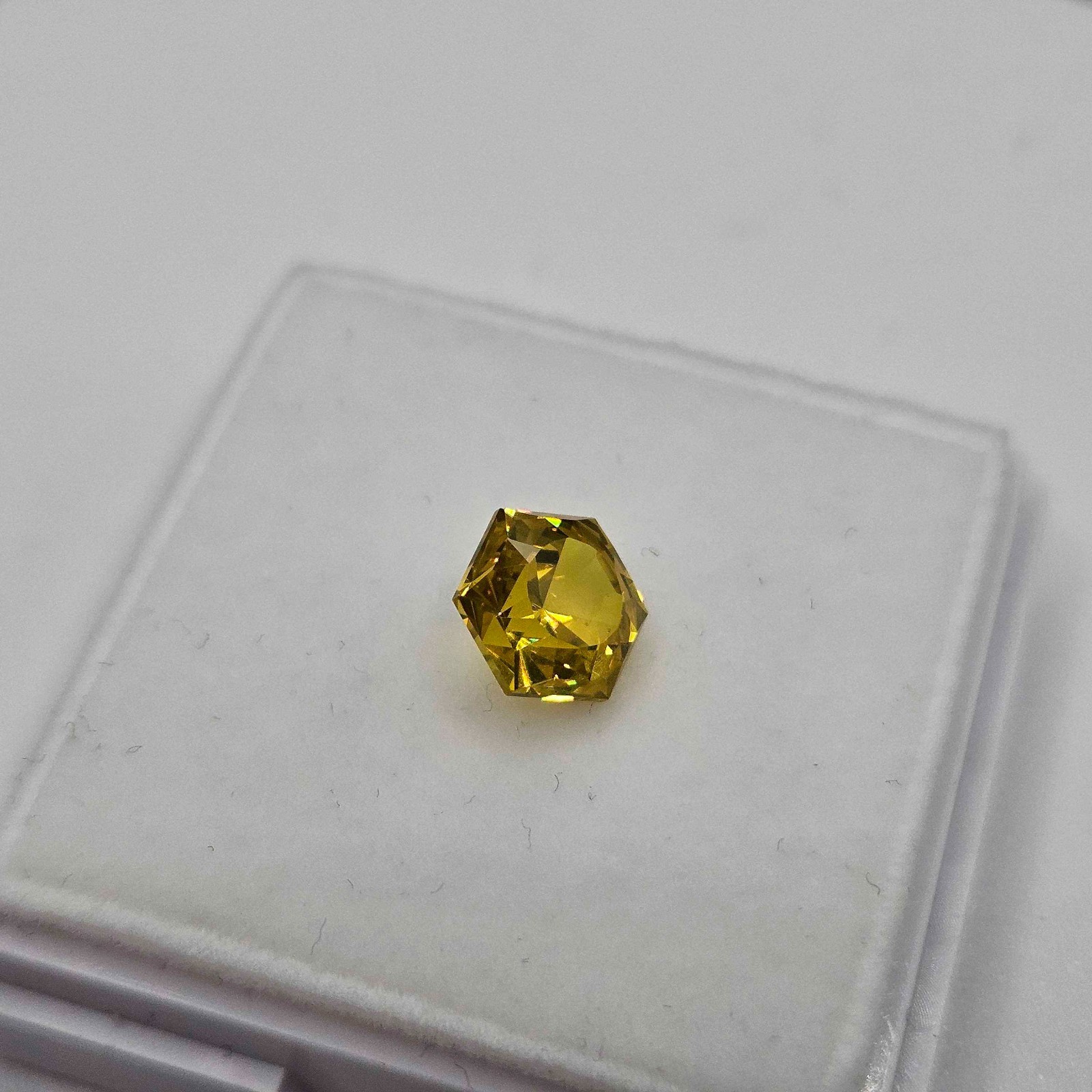Artisan YAG Garnet 3.705ct Prism glow | Radiant Brilliant Hexagon | LAB