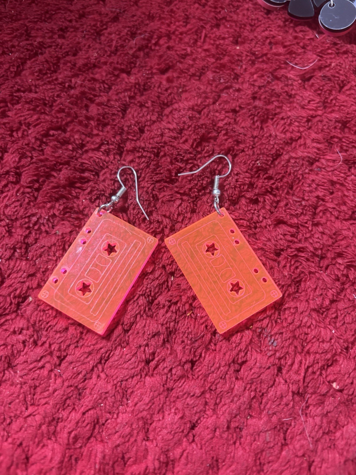 Retro Quirky Earrings – Roller Disco! – Roller Skates & Cassettes – Vinyl Charm