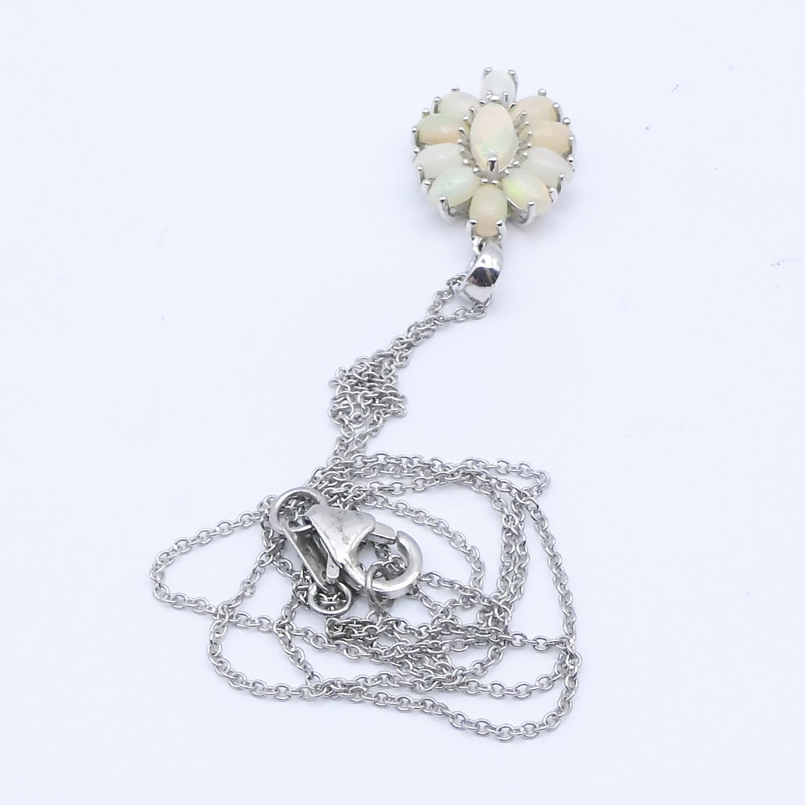 New Djoy Etheopian Opal Platinum Over Sterling Silver 20″ Pendant Chain Necklace