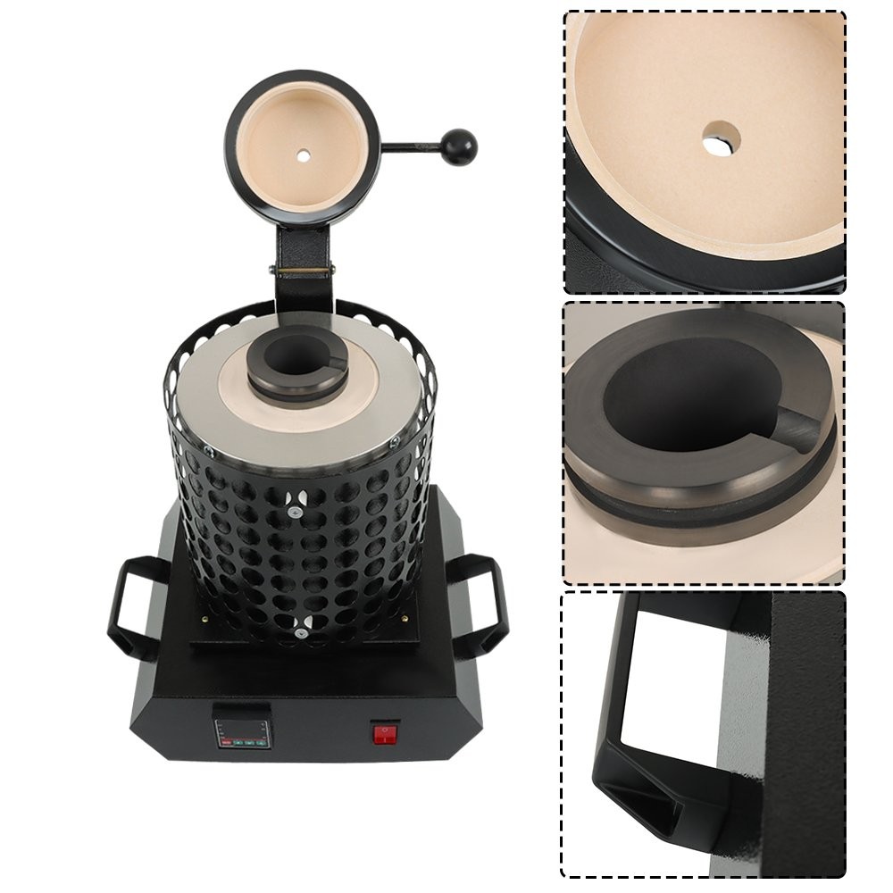 3KG Refining Casting Furnace Electric Metal Melting Furnace Forge Kit+Mesh