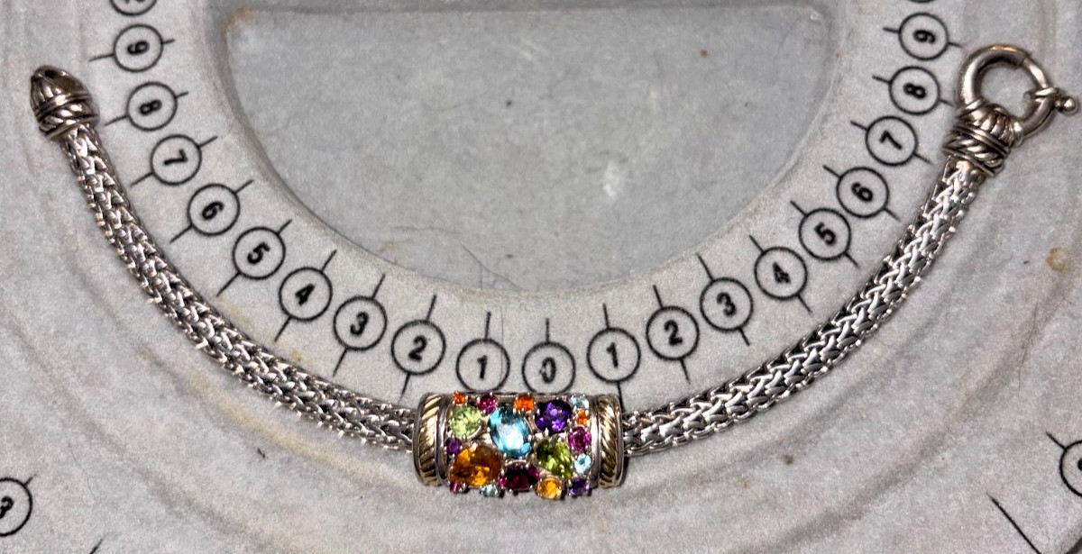 EFFY Balissima Collection, 925 Sterling Silver and 18K Yellow Gold Mixed Stones