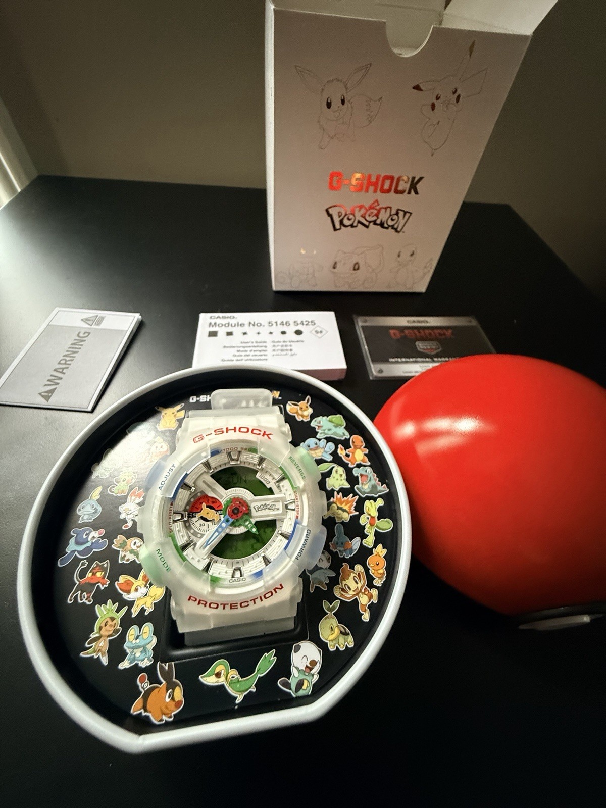 CASIO G-SHOCK x Pokemon Pikachu GA110PKM-7A White Limited Watch IN HAND