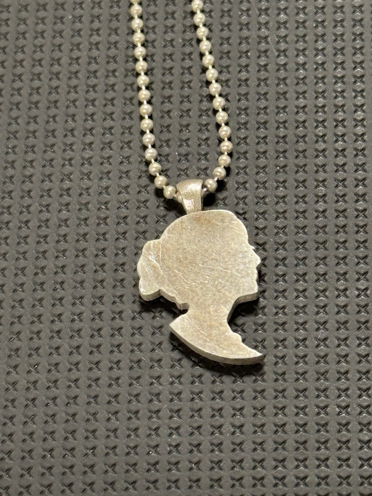 VTG MS Co. Sterling Silver Girl Face Necklace w/ Sterling Silver Chain 6 Grams