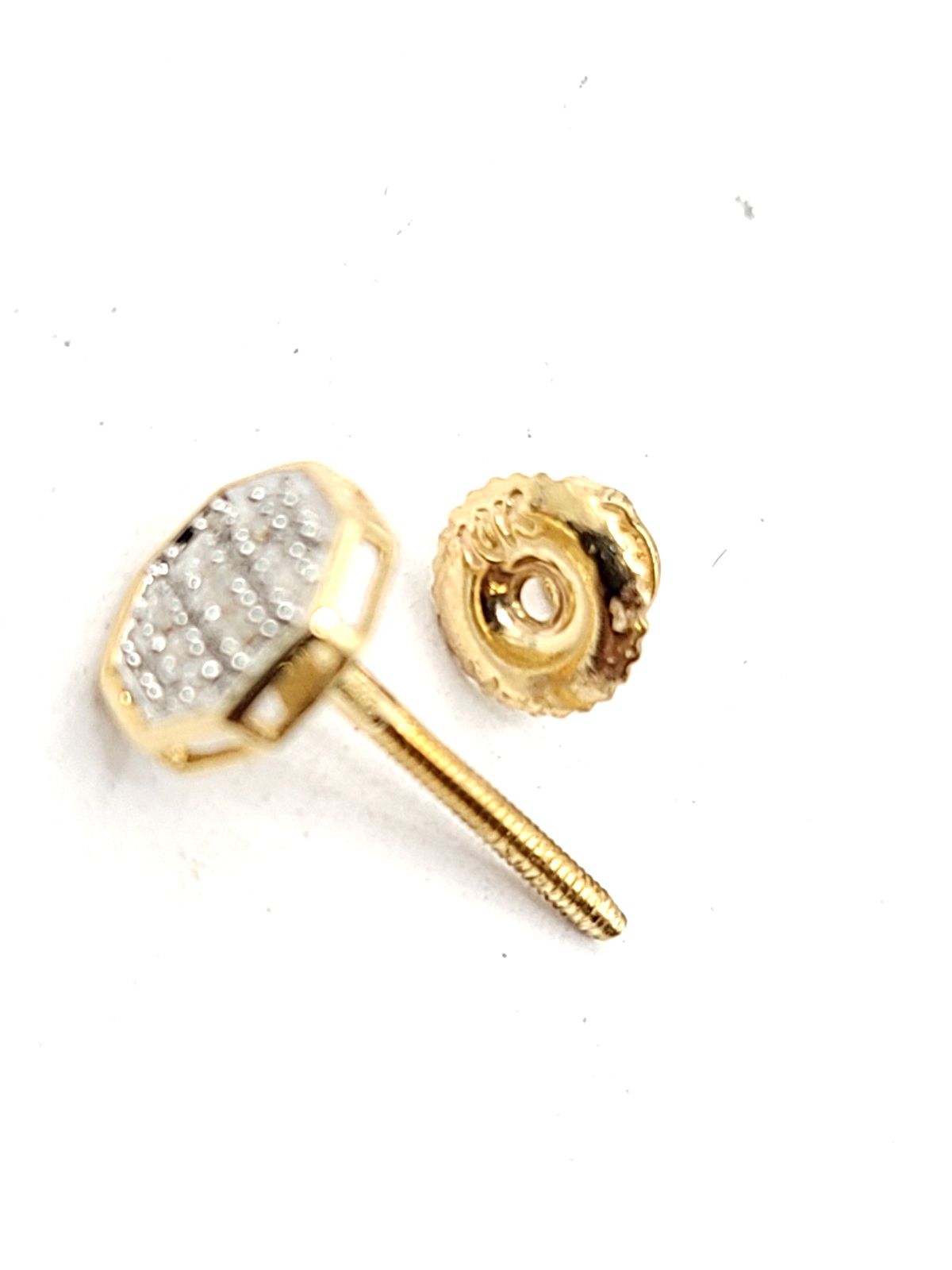 1/20 CT.(0.05ct) T.W. Square Composite Diamond Octagon Stud Earrings in 10K Gold