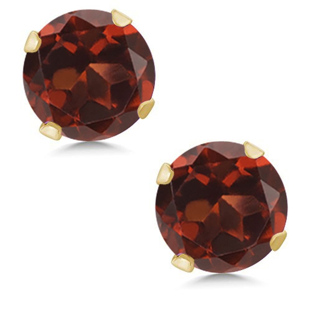 1.00 Cttw Garnet Stud Earrings for Women | 14K Yellow Gold | Gemstone