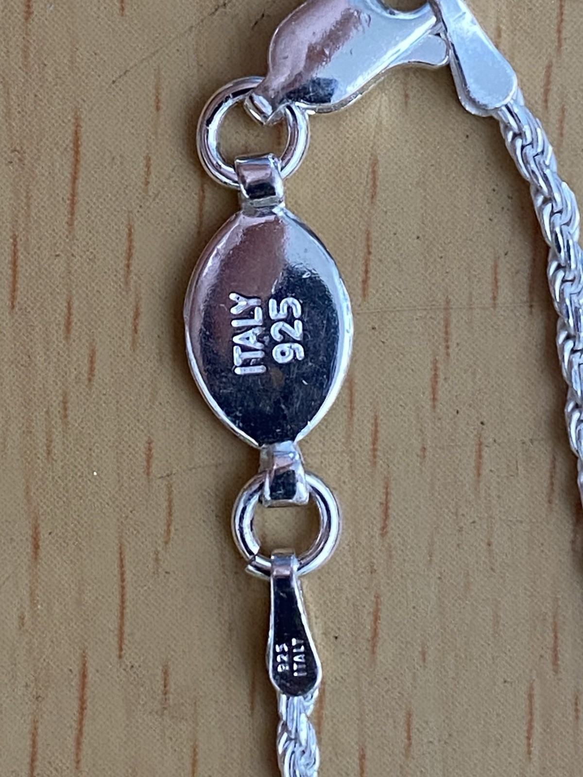 Cadena de Plata Italiana Fino Torcido Nueva 40 Cm. 3.5