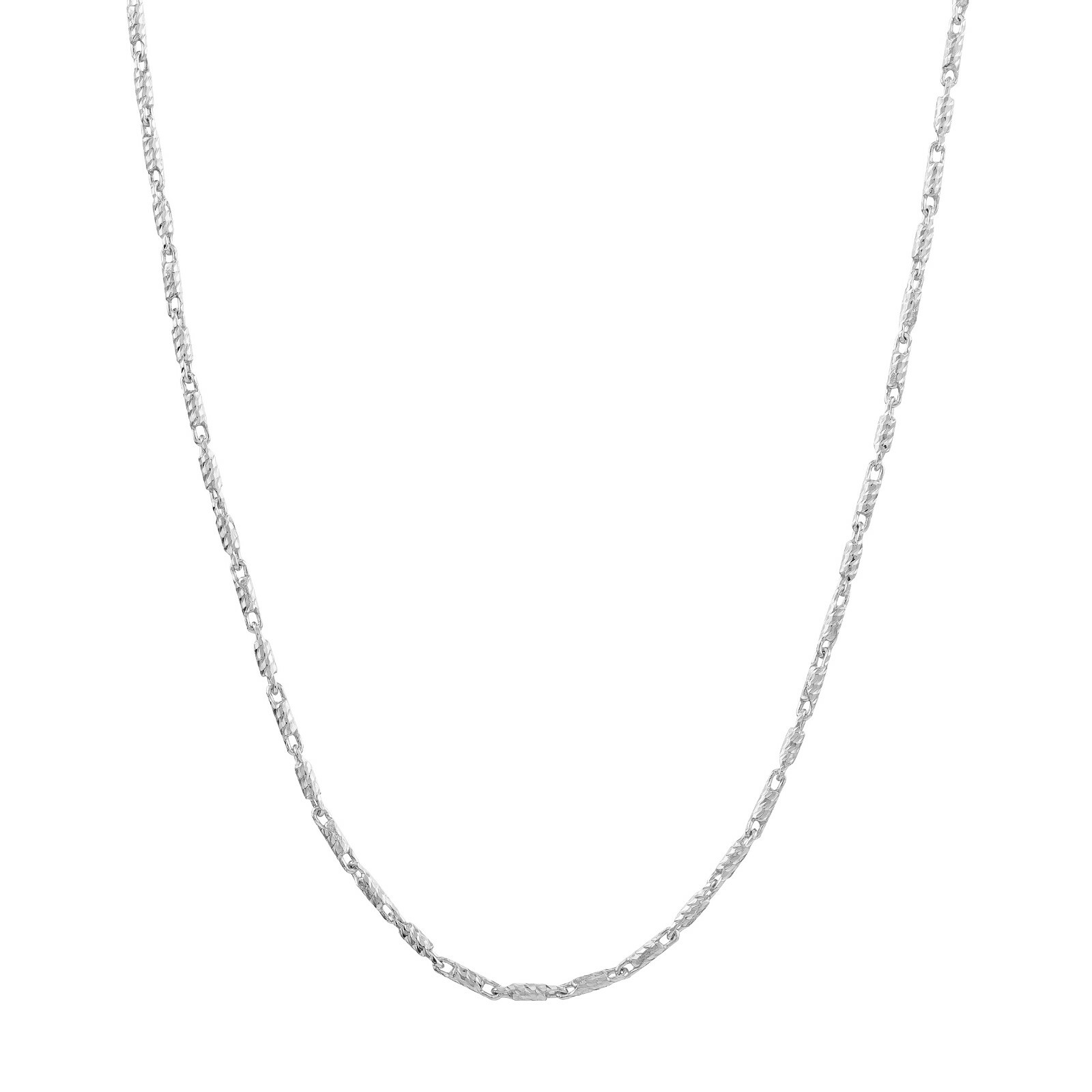 1.05mm Diamond Cut Lumacina Link Chain Necklace Real 14K White Gold