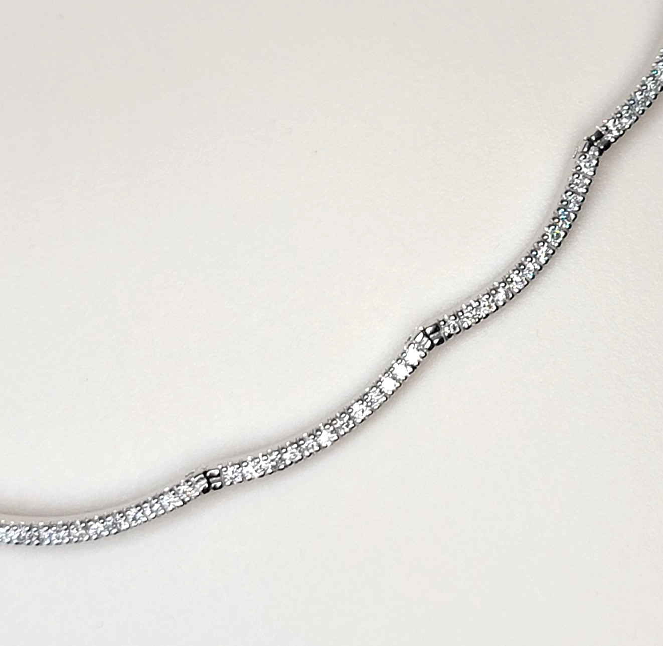 Ross-Simons 1.00tcw Diamond Scallop Necklace 14k White Gold 18.5g 20″ ESTATE