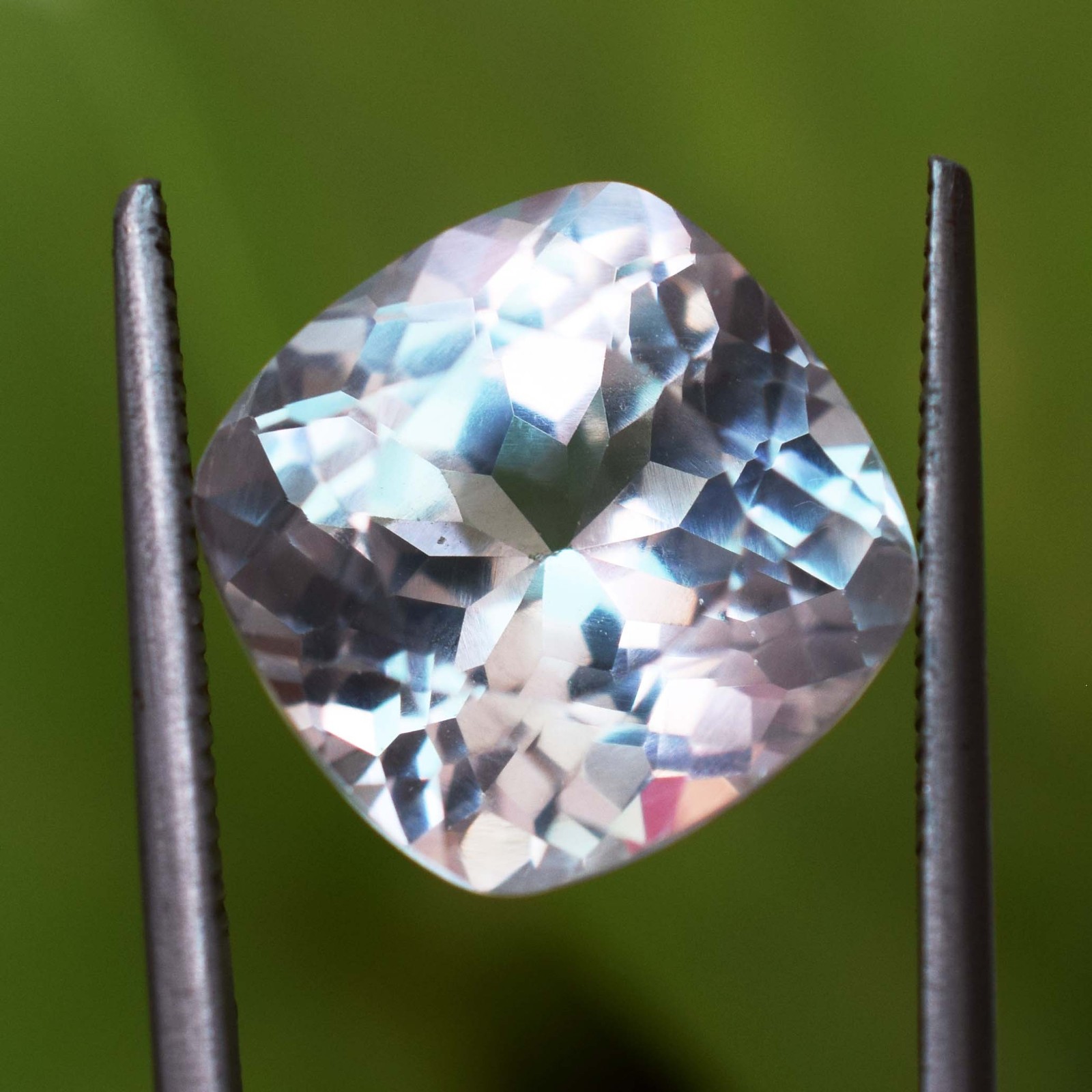 14.10 Ct Certified Natural White Sapphire Cushion Cut Gemstone from Montana