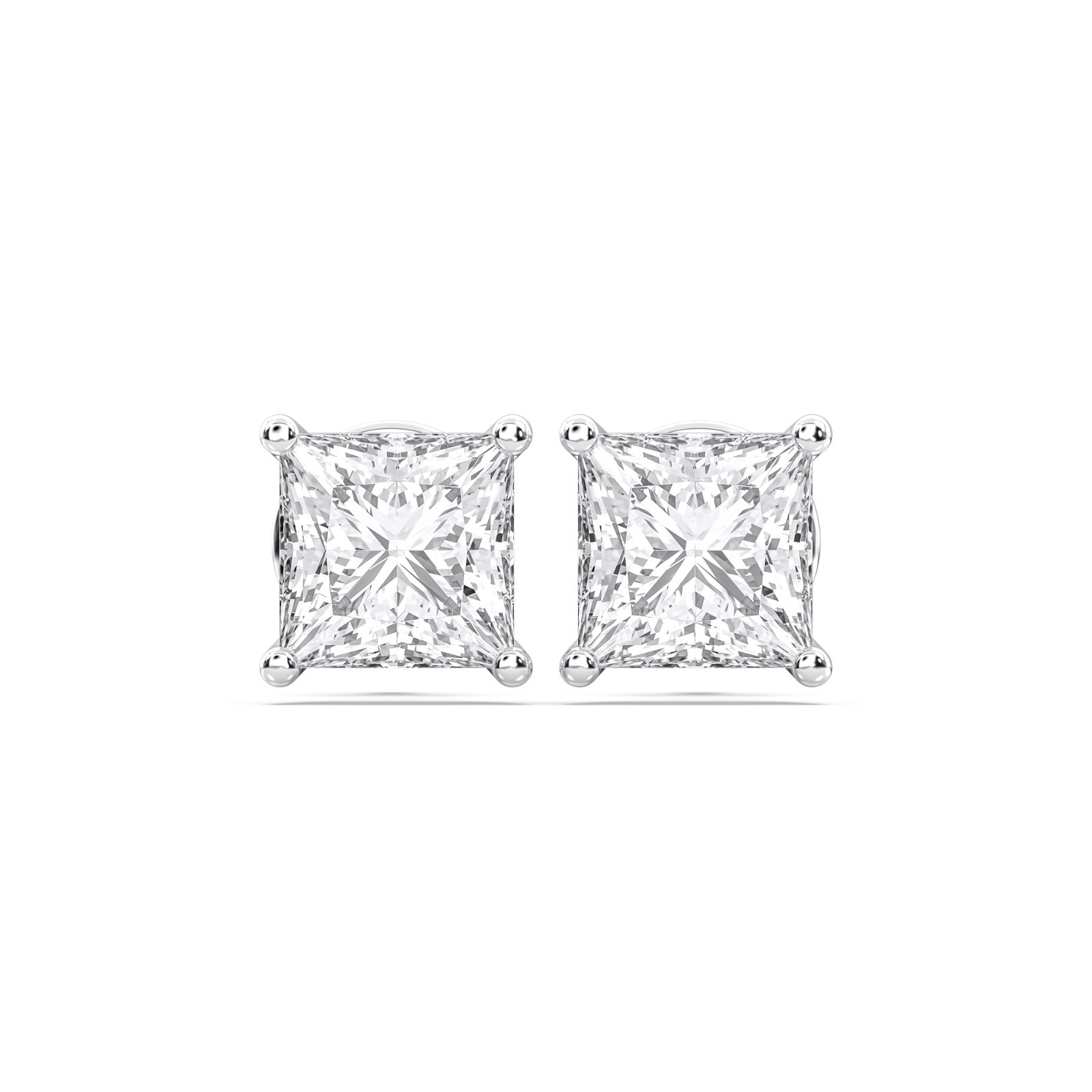 0.50Ct Princess Cut Lab Grown Diamond Stud Earring 10K 14K 18K & 925 Women Gift