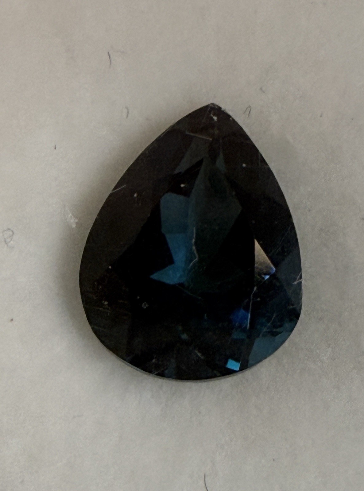 London Blue Topaz Faceted Pear Loose Gemstone Blue 2.20ct 9x7x4.7mm