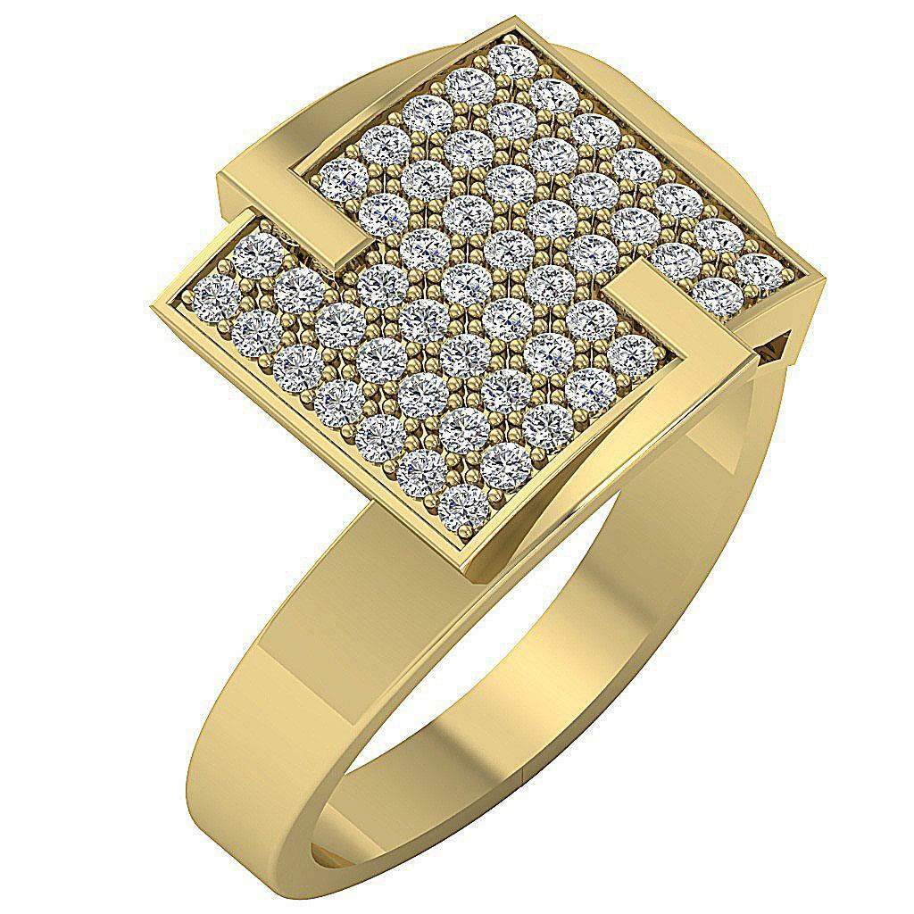 Right Hand Anniversary Ring 0.50 Ct SI1 G Genuine Diamond White yellow Rose Gold