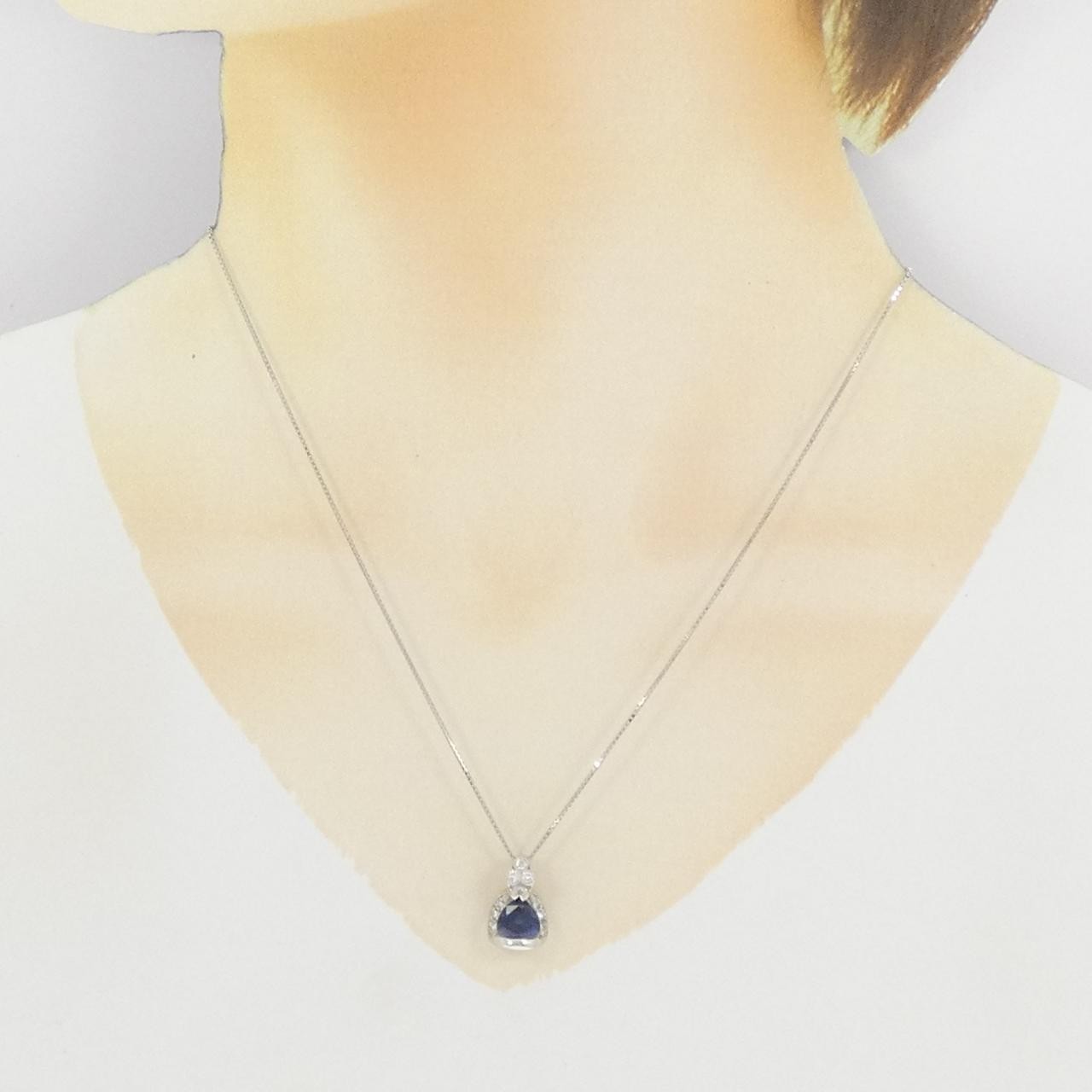 Authentic PT900/PT850 Sapphire Necklace 1.94CT #270-004-157-8909