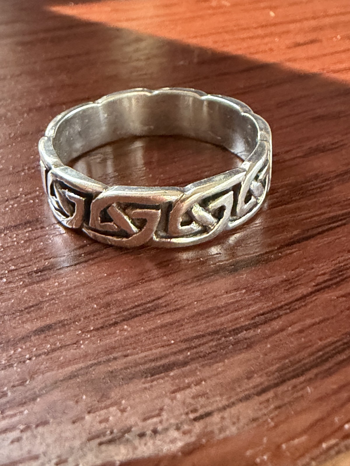 Celtic Knotwork Sterling Silver 925 Peter Stone Ring size 11.5 New