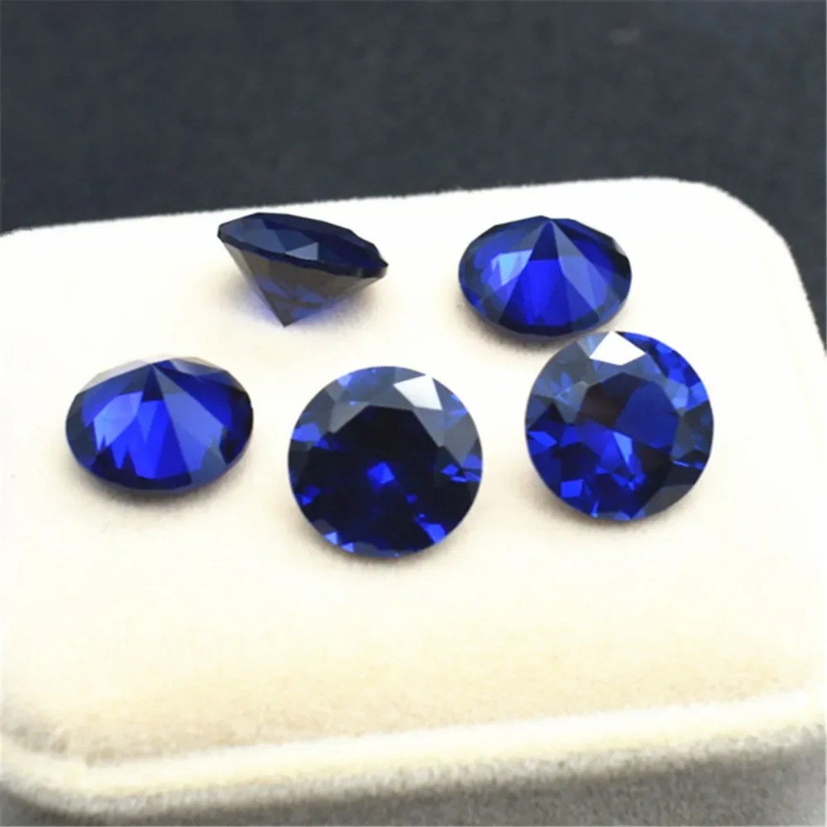 Blue Spinel Round Faceted Gemstone Brilliant Cut Vivid Blue Spinel Gem