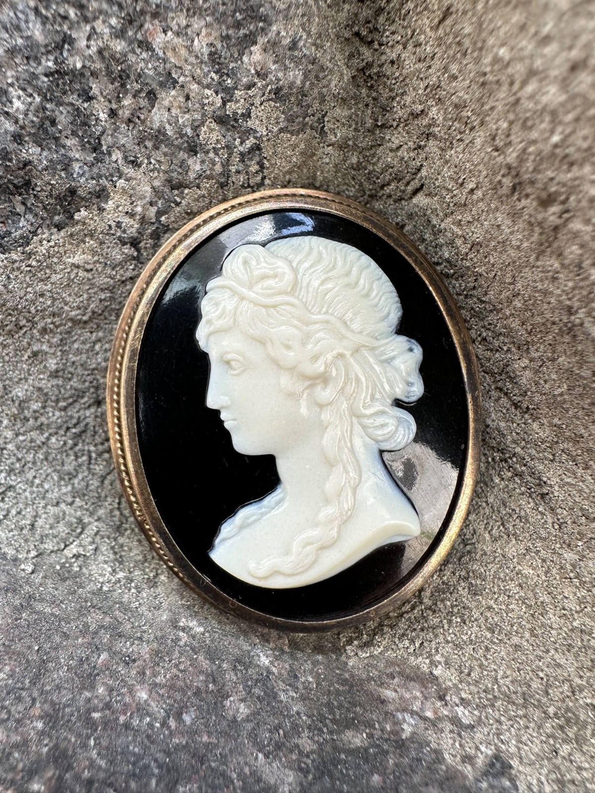 Vintage Silver Brooch 875 sample Cameo of the USSR 50-60s