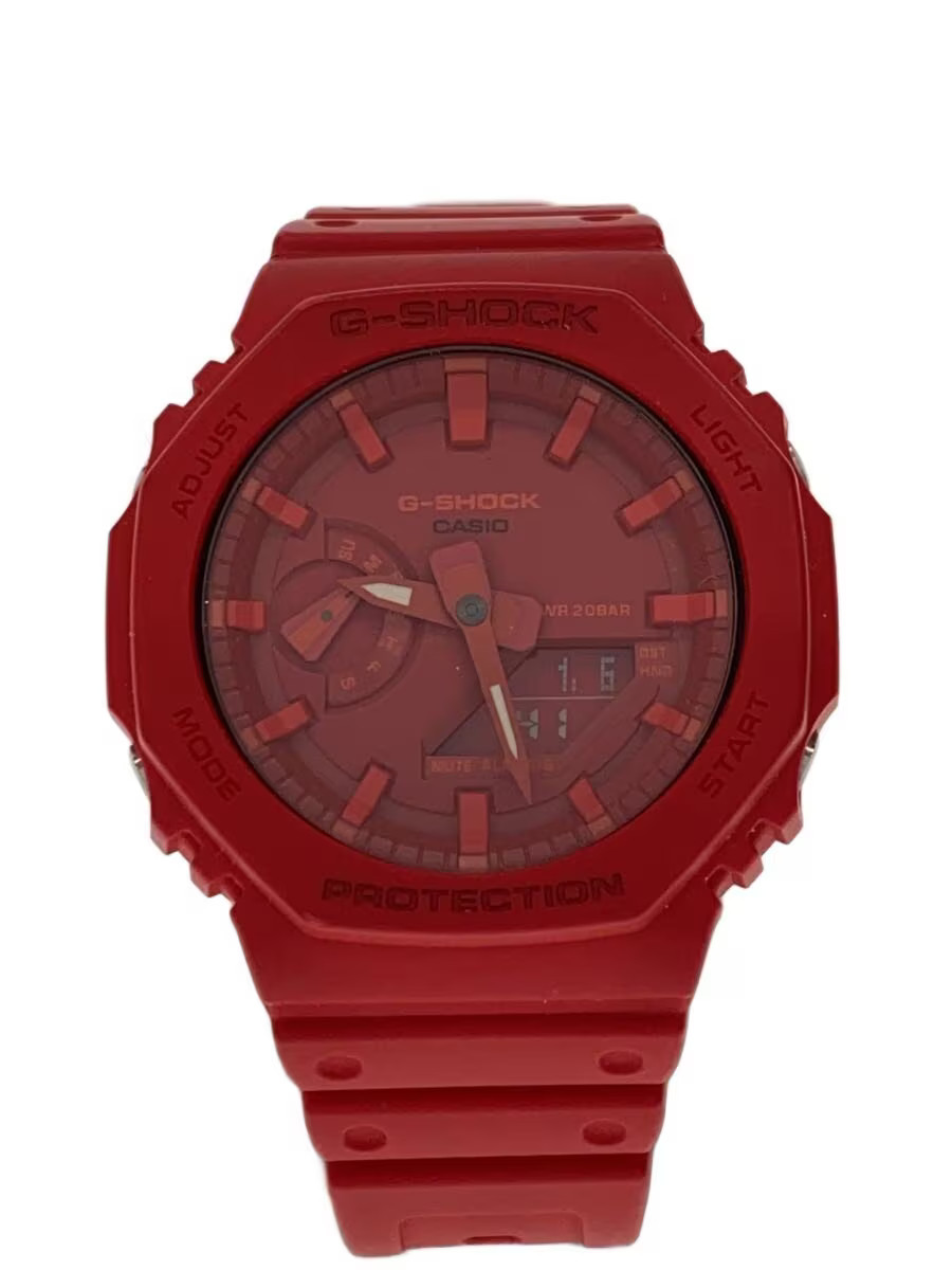 CASIO GA 2100 4AJF Quartz wristwatch G SHOCK Digital Analog RED RED