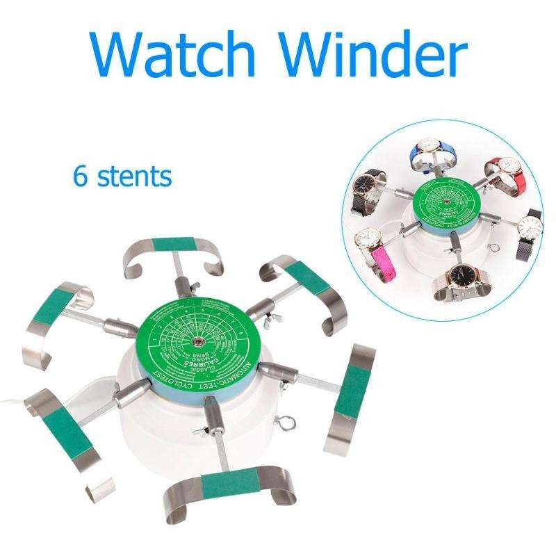 Automatic Watch Winder Watch Test Machine with 6 Hanging Stand 110V