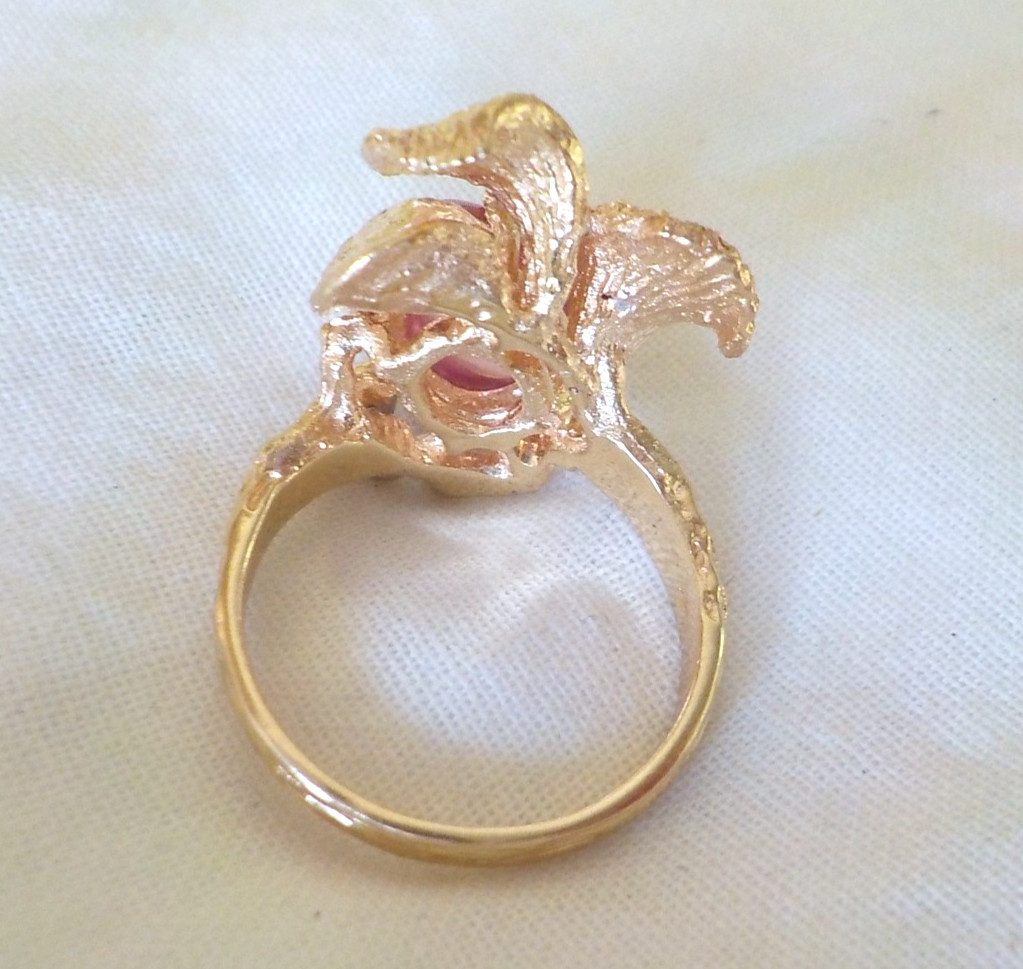 14K Yellow Gold Natural Pink Gemstone Diamond Ring – 6.80 gms, Sz 5.25, 2.36 ctw