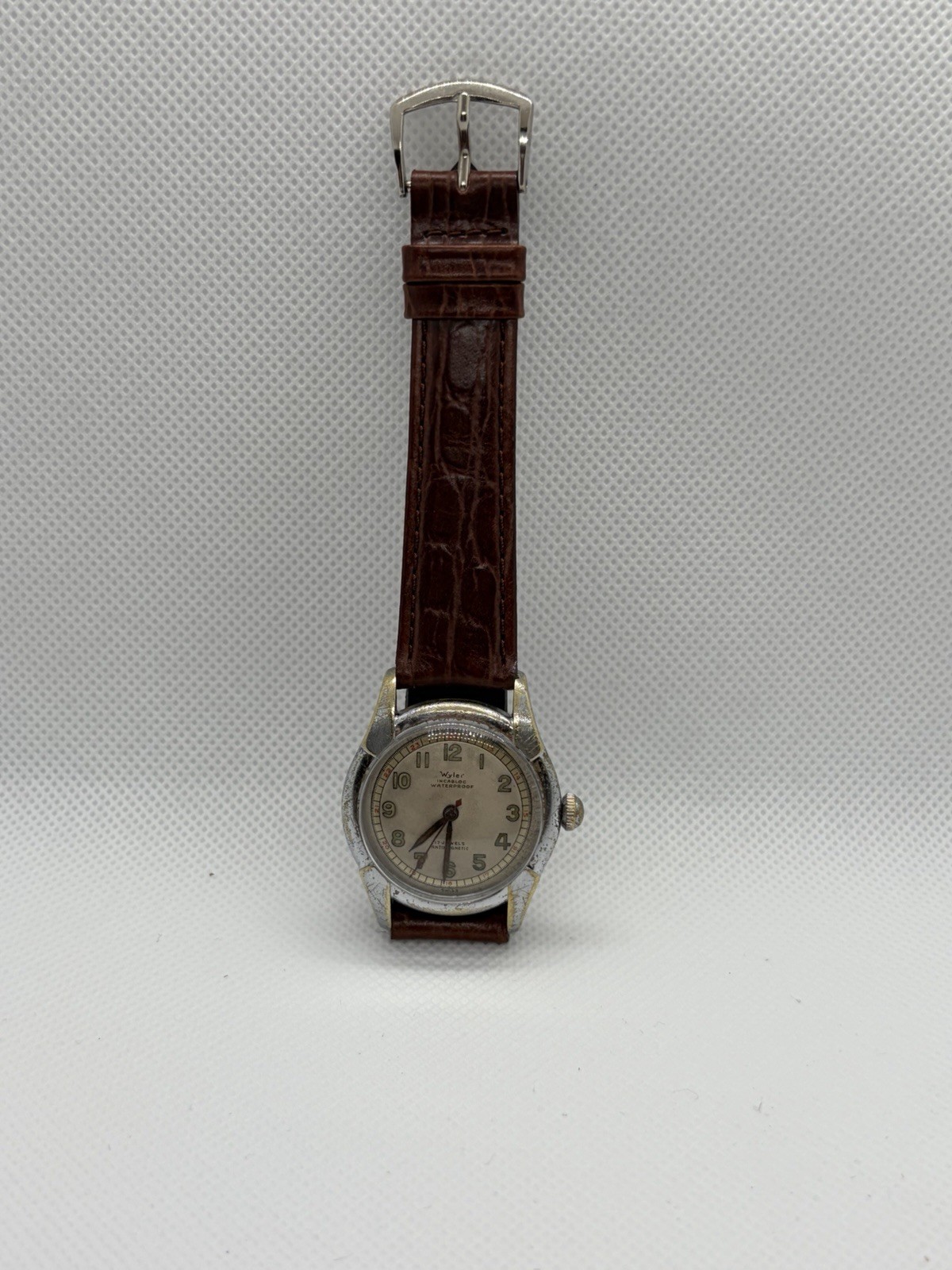 Vintage 1950s Wyler Incaflex Military-Style Dress Watch