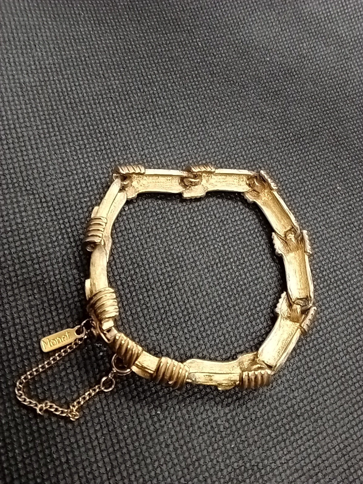 Monet Goldtone Bracelet with Security Safety Chain Good Quality
