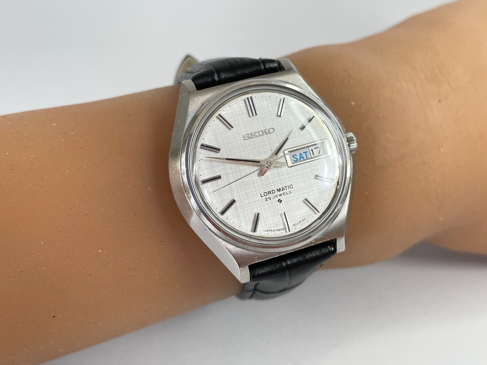 SEIKO LORD MATIC 5606-7010 [US Stock] Vintage 1968 Day Date AT Mens Watch N.Mint