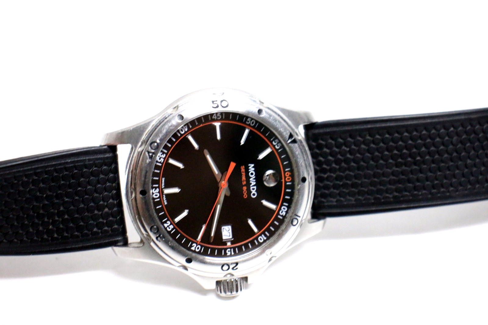 Movado 800 Series Black/Orange Stainless Steel Men’s Watch 11330890