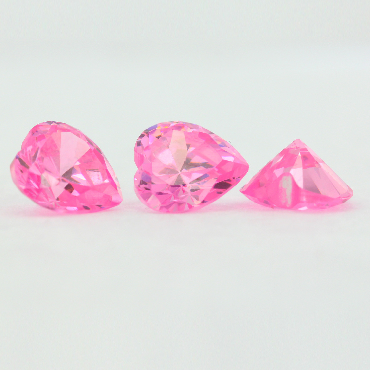 Loose Heart Shape Cut Pink Sapphire CZ Stone Single Cubic Zirconia Birthstone