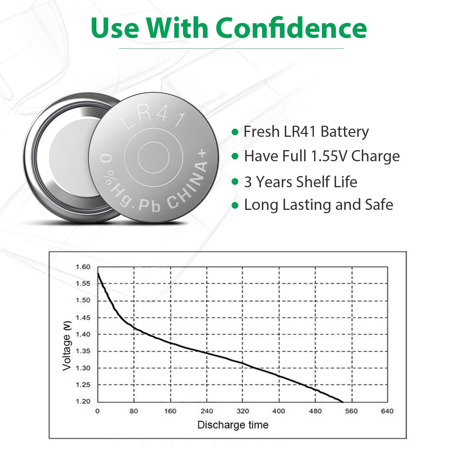 LiCB 10 Pack LR41 AG3 392 384 Battery,Long-Lasting & Leak-Proof,High 10