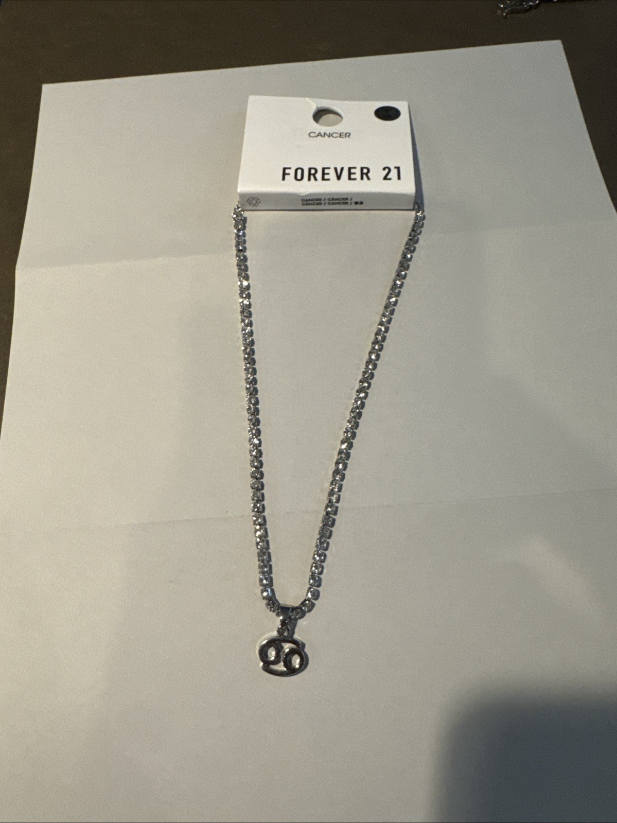 Zodiac sign necklace, silver .
