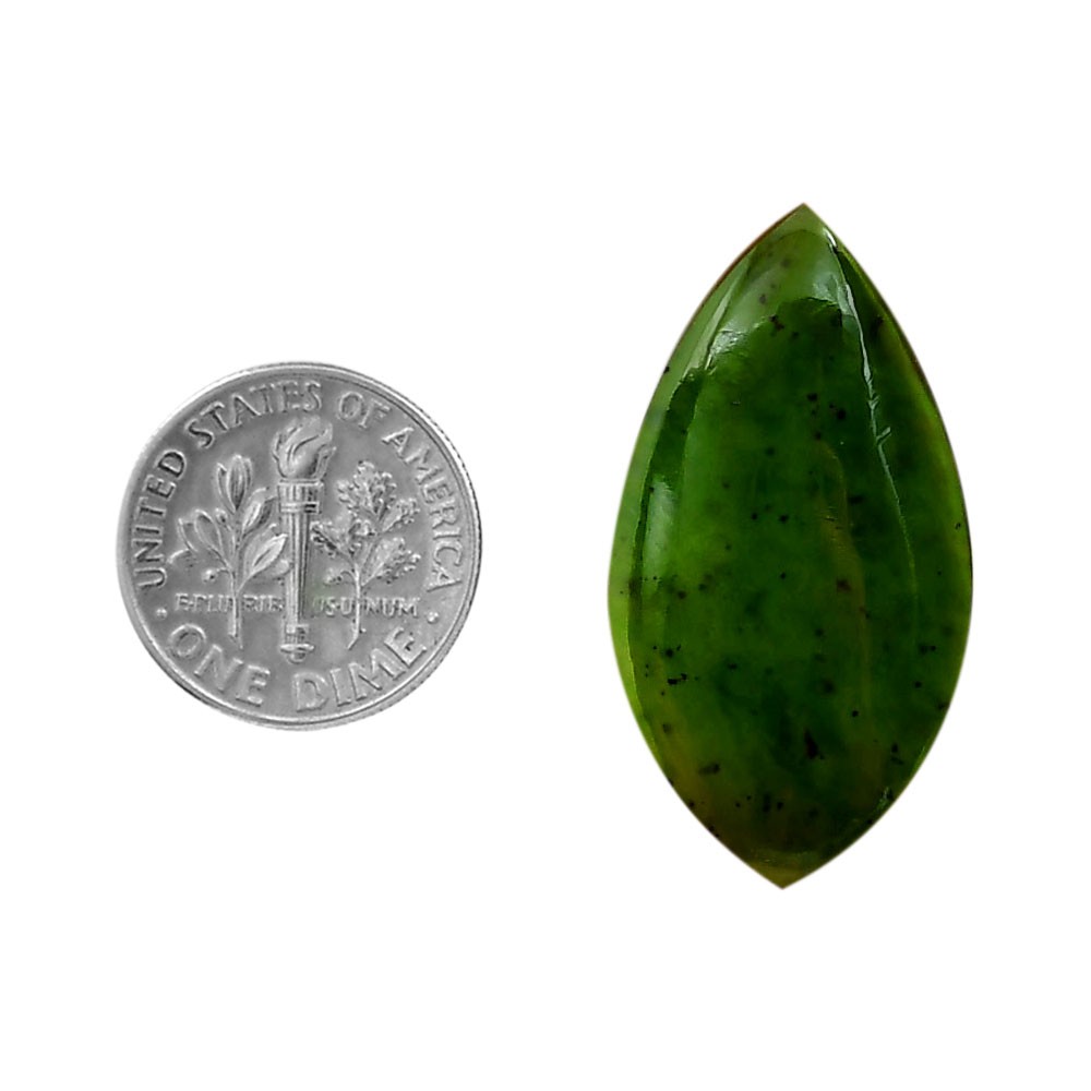 Natural Nephrite Jade 17.2x32x4.3mm Marquise Shape Polished Gemstone LS76-05935
