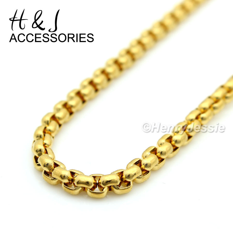 18-36″Stainless Steel 3mm Gold Plated Box Chain Black Onyx Buddha Pendant*AG123