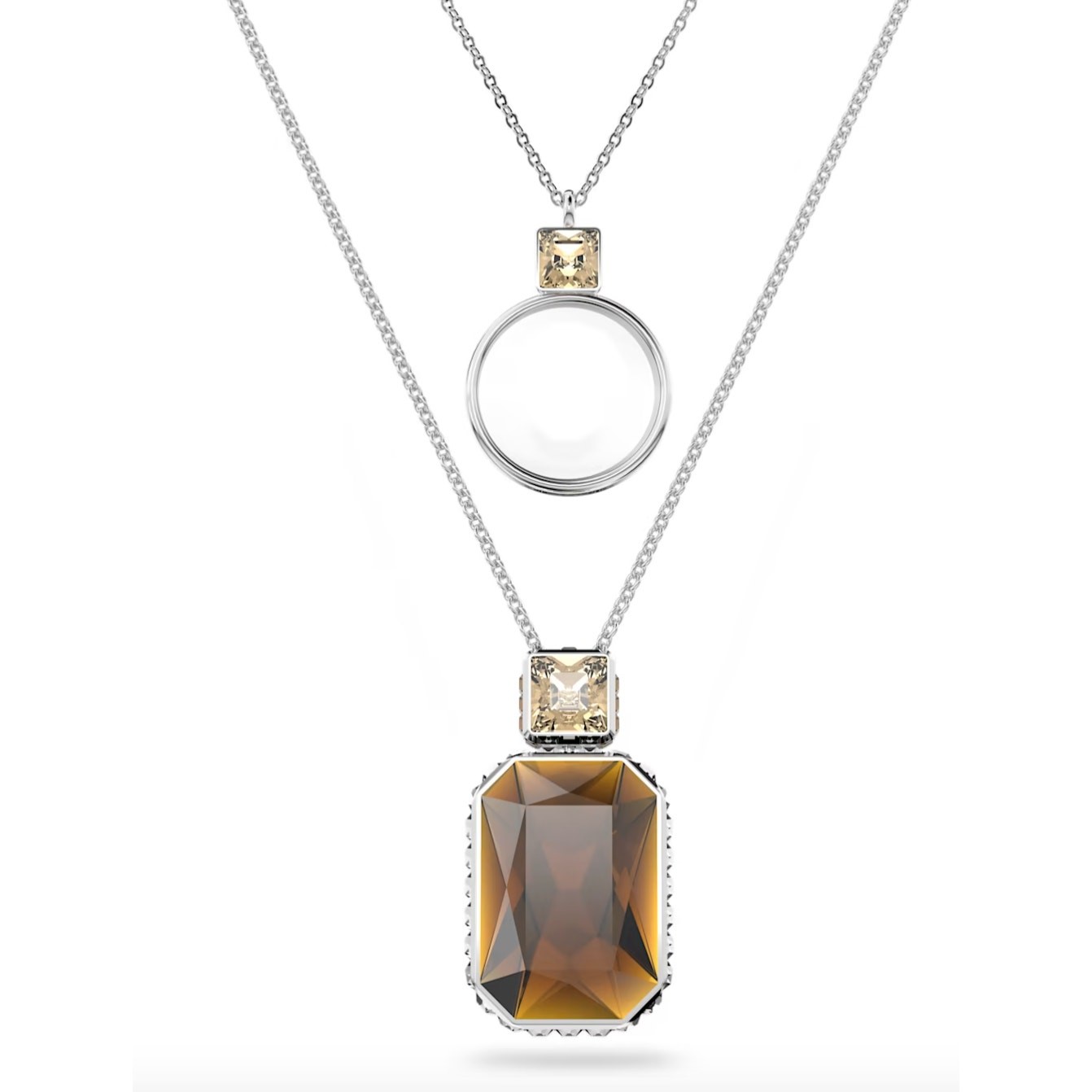 Swarovski Elegance of Africa pendant Set (2), Brown, Rhodium plated Necklace