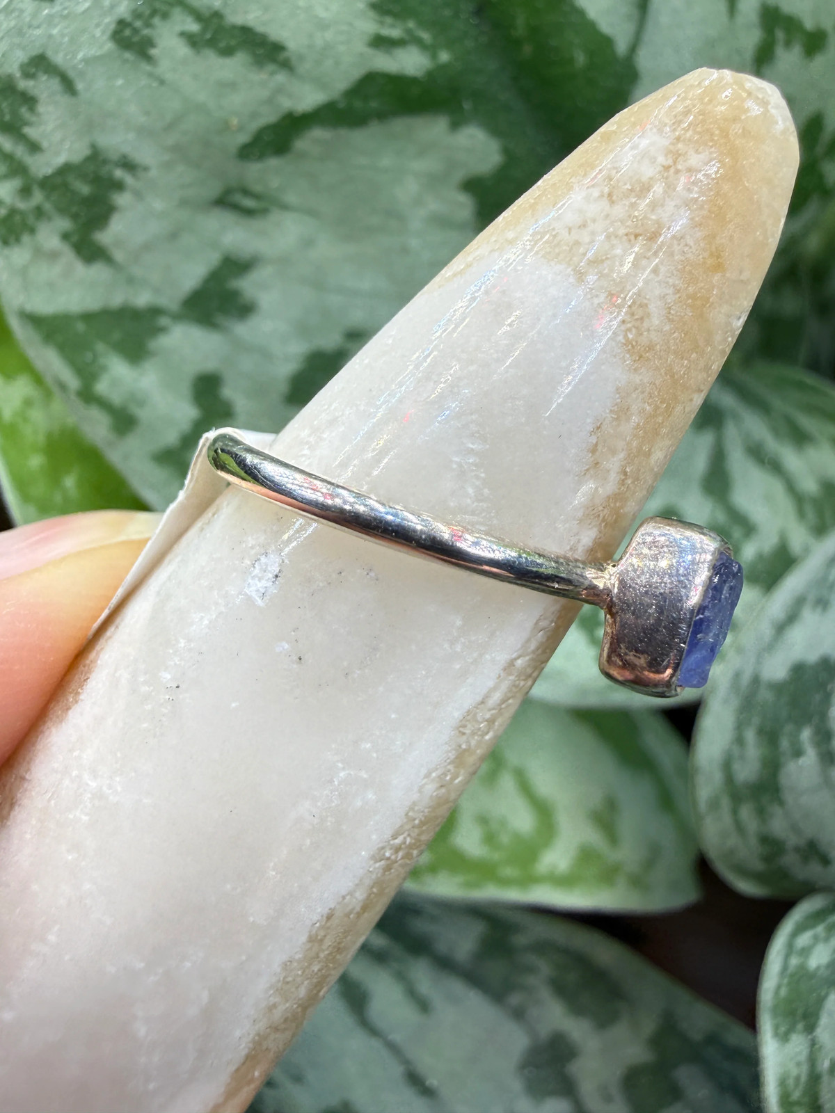 Natural Rough Tanzanite Ring Size 6 in .925 Sterling Silver