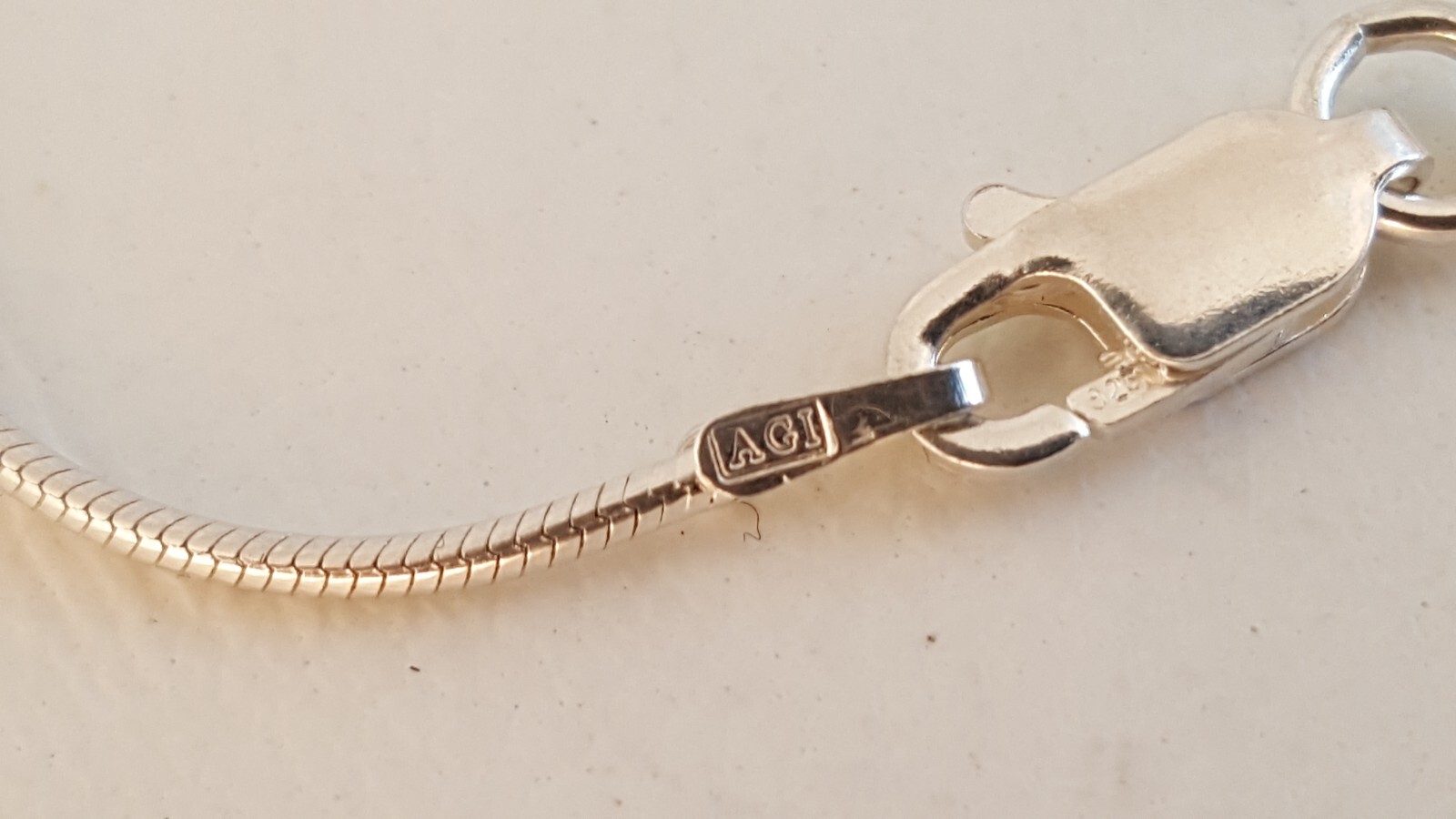 Sterling silver snake chain necklace rope slinky 30″ long Italy Italian lobster