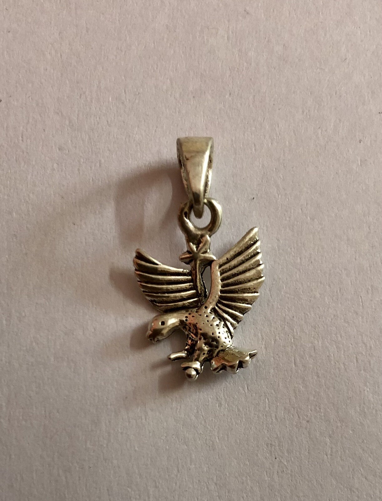 Artisan Crafted 925 Sterling Silver FLYING EAGLE Pendant Oxidized Handmade 1.6gm