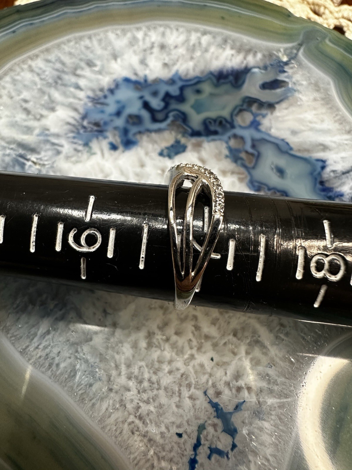 Sterling Silver & Clear Stone Ring size 7 – 1.95g