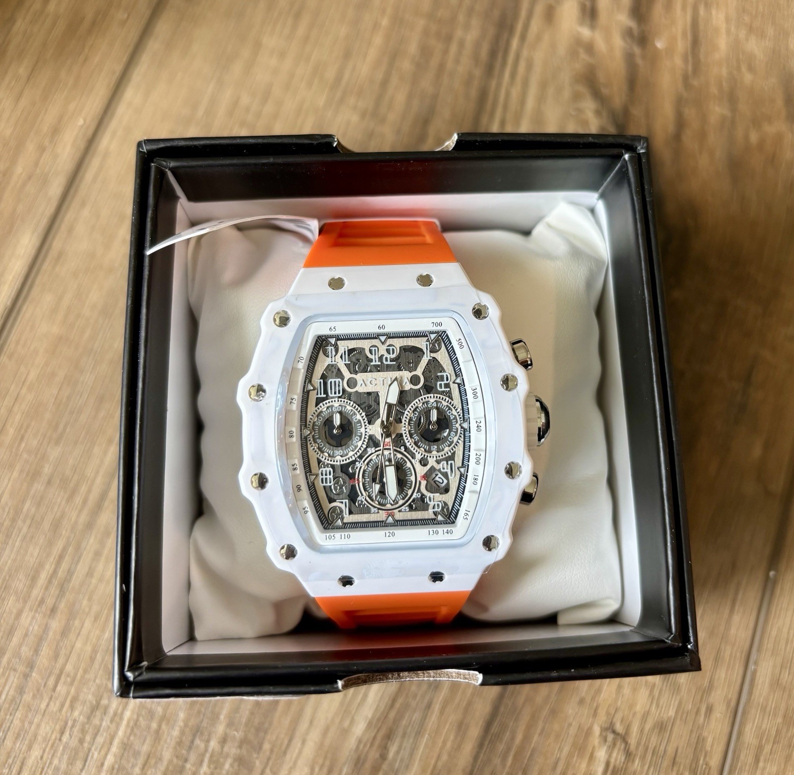 Activa Fury X Invicta Mens Quartz MG53 Skeleton Dial Orange 44mm ACW2305-015 NIB