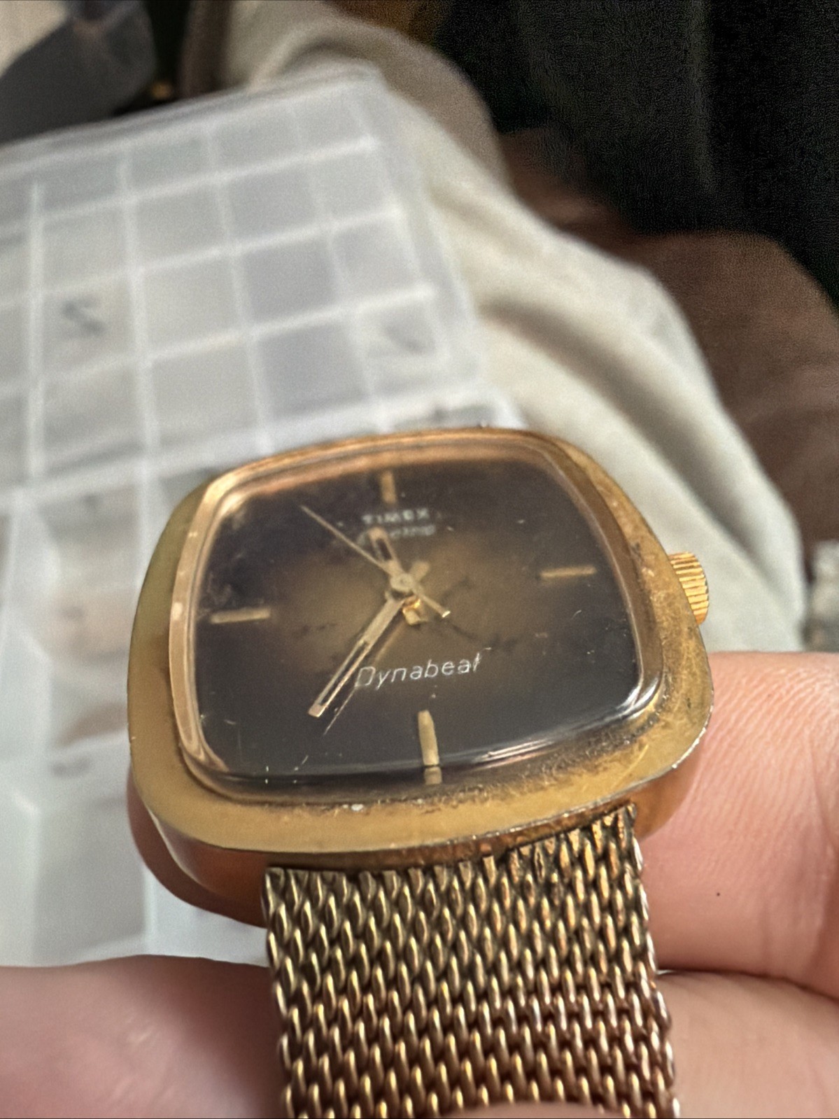 Men’s 1970s Timex Electric Dynabeat Quartz Watch Untested For Parts Z24