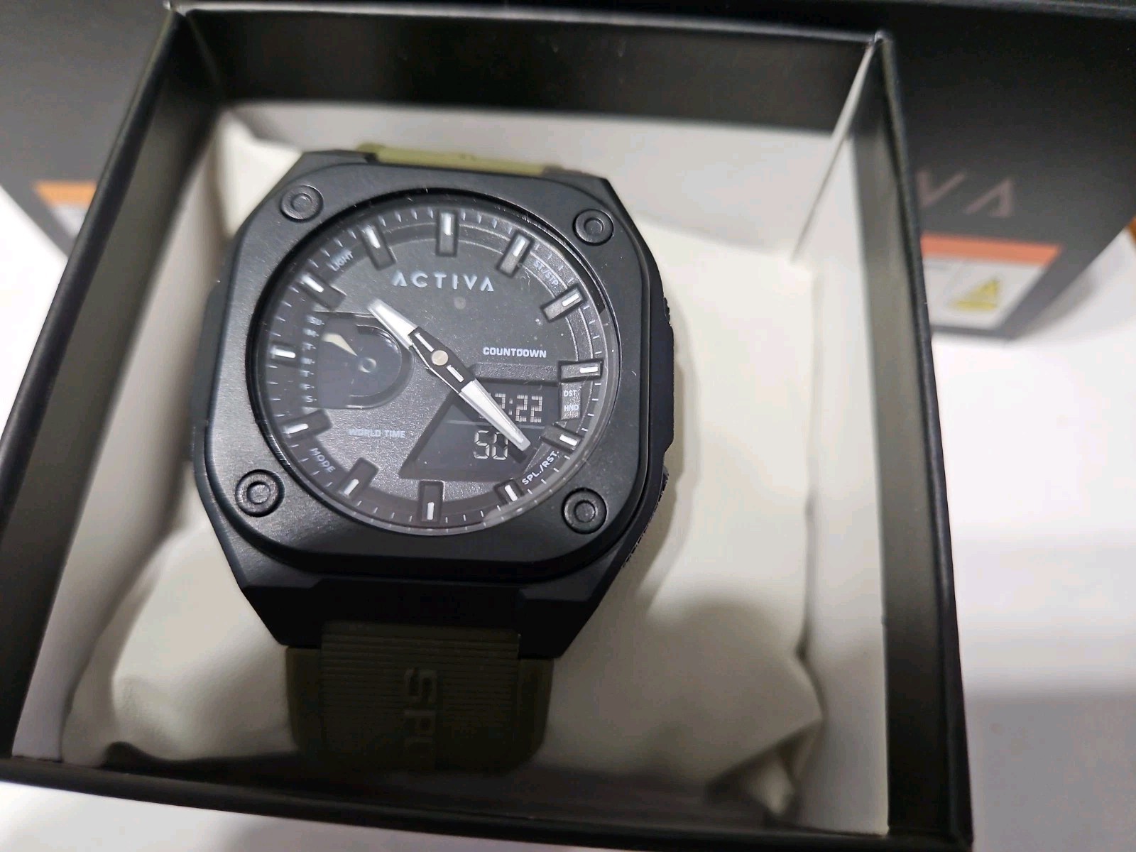 Activa X Invicta Men’s Digital Watch 44.8mm Army Green ACW2328-001 NIB $99 Ret