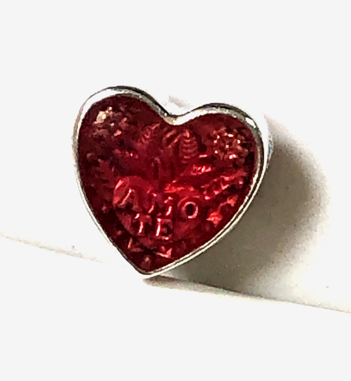 Authentic PANDORA Red Enamel AMO TE LATIN LOVE HEART Charm #792048EN117