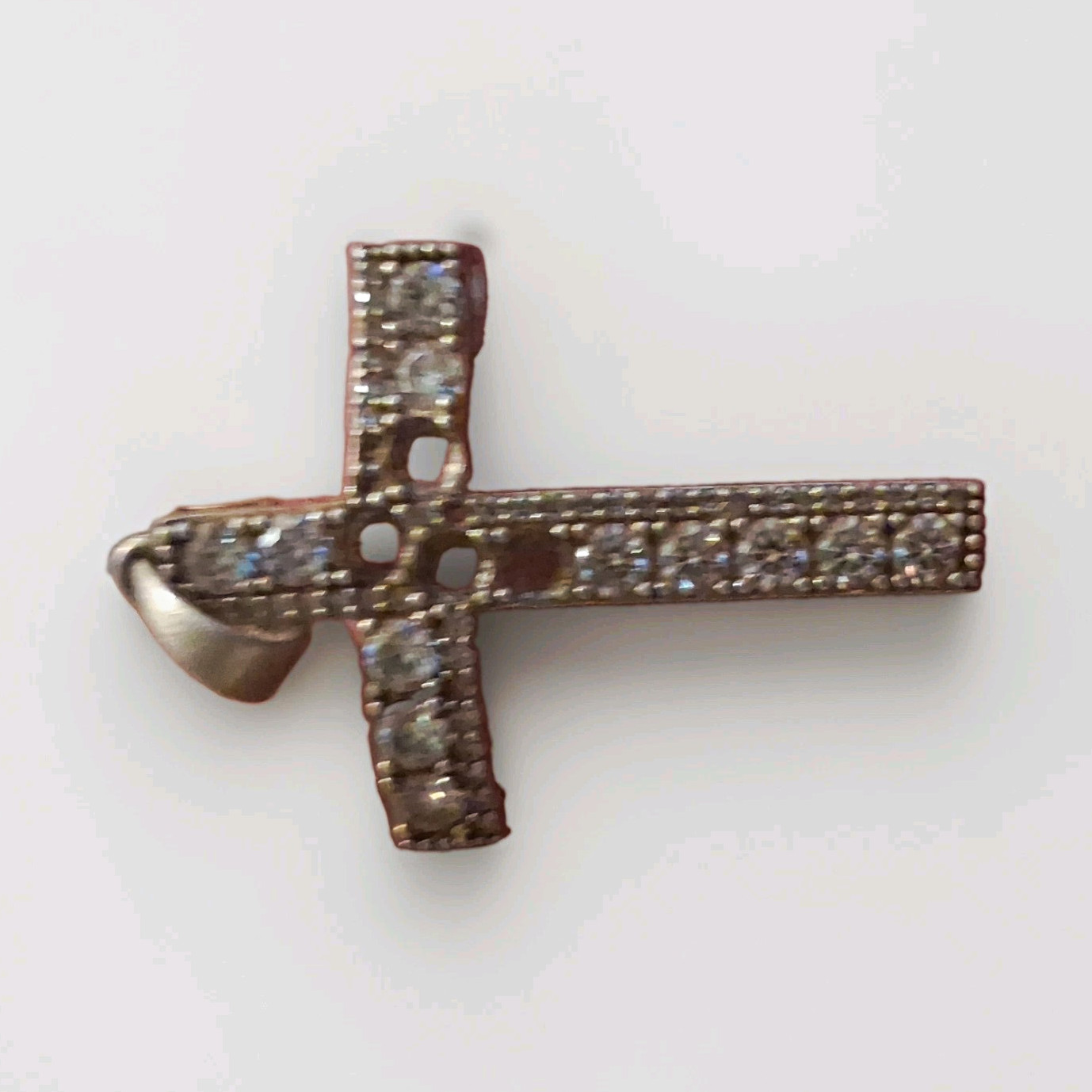 Christianity Gold Cross Pendant with 1/3 CT Diamond Stones