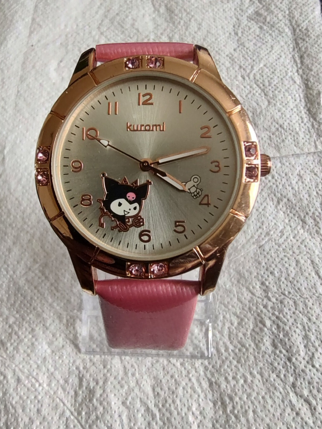 Bachaa Party Watch Pink tone Crystals leather Strap Women girls female