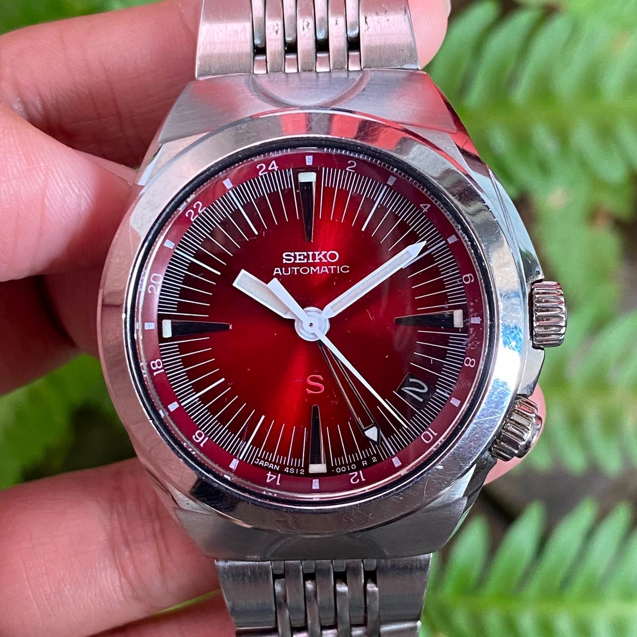 Rare Seiko SUS SCFF007 GMT Red Dial Automatic Hi-Beat Date Vintage Watch Men