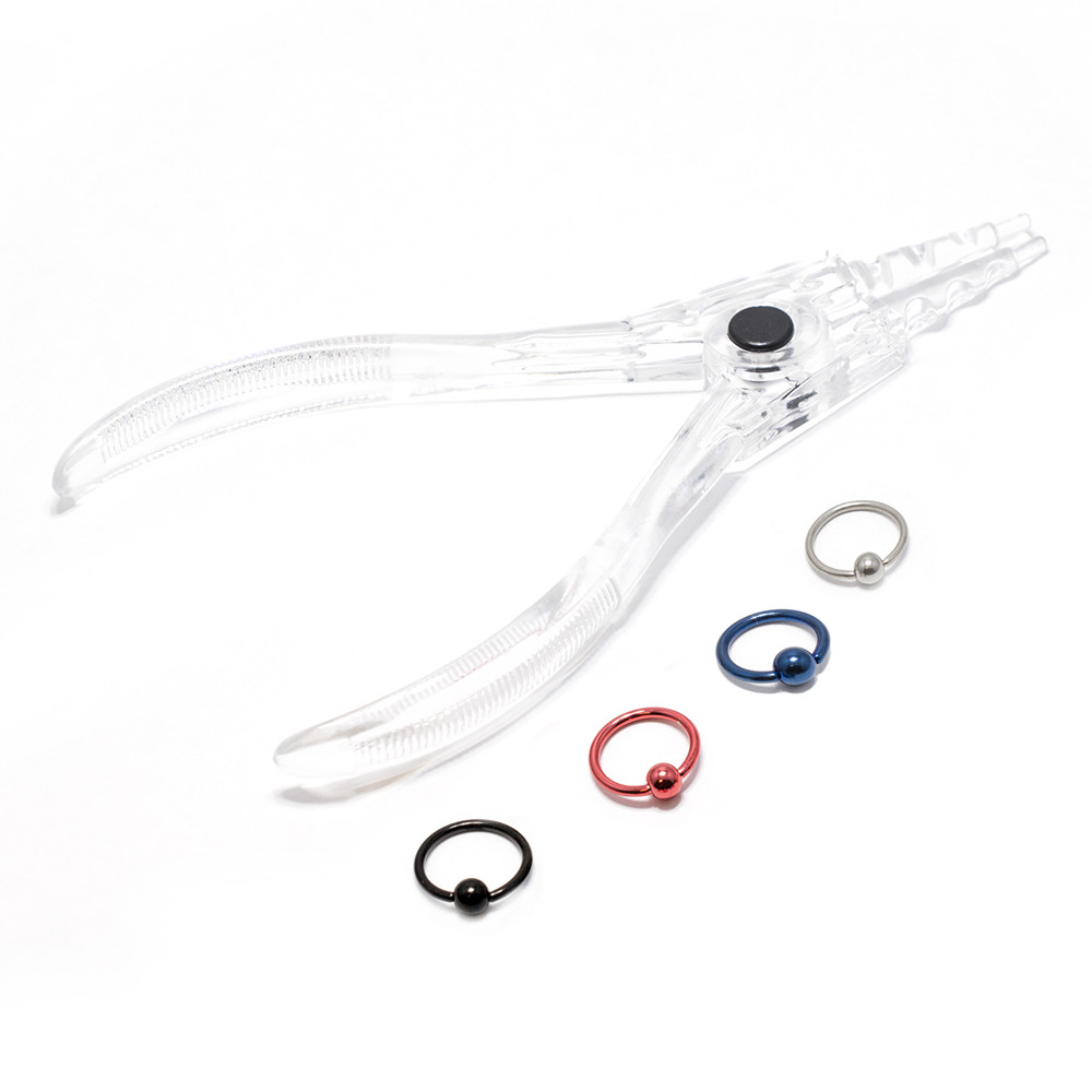 Captive Bead Rings 4pcs IP Surgical Steel Universal Hoop & Ring Opener 16G 10mm