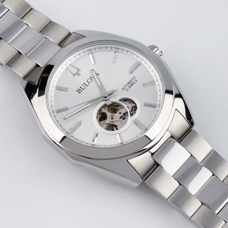 Bulova Classic Surveyor 96A274 Automatic Men’s Watch Silver Tone Dial 42mm