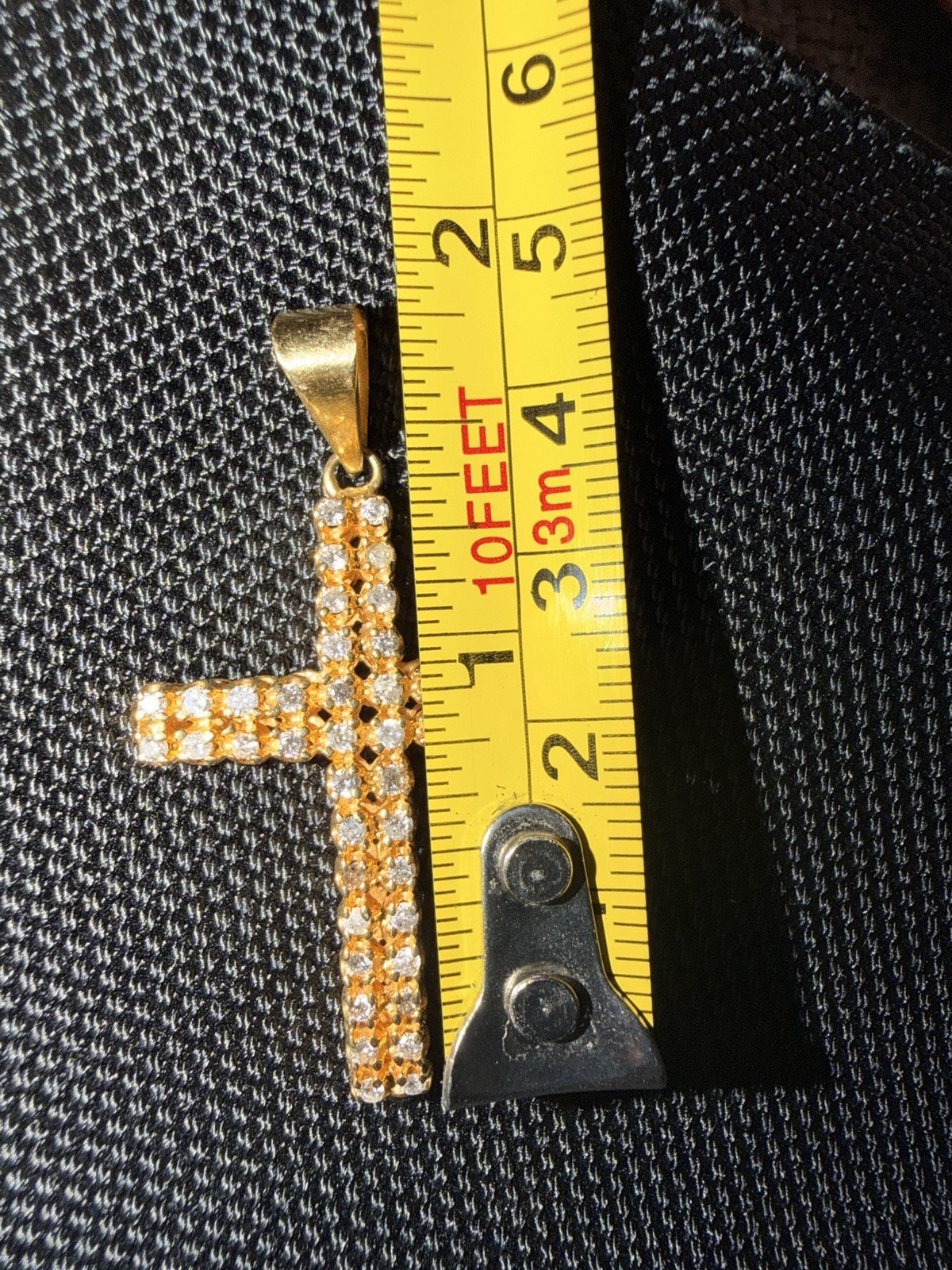 14KT Gold Diamond Cross Pendant. **NOT STAMPED BUT HAS BEEN TESTED TO BE LEGIT**
